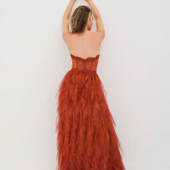 FOR LOVE & LEMONS Bustier Gown/Dress In Rust NWT - Picture 3 of 13